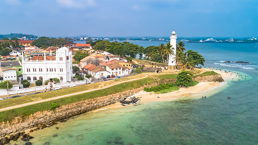 The sky view of the coastal area of Galle, The Most Surprising Paradise of Southern Sri Lanka