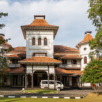 The white two-storied building of the Historical College House, Signifying the Education System in Sri Lanka