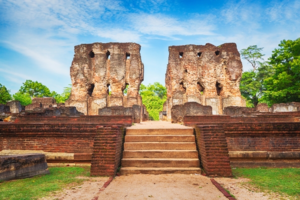 Ruins of the Ancient Royal Palace of Polonnaruwa constructed by king Parakramabahu