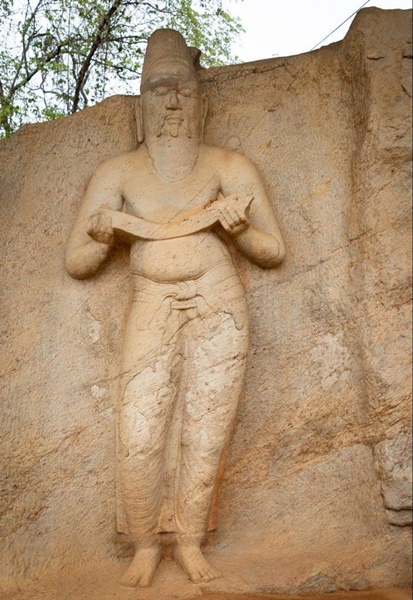 The ancient stone statue of King Parakramabahu, the greatest monarch from the polonnaruwa realm