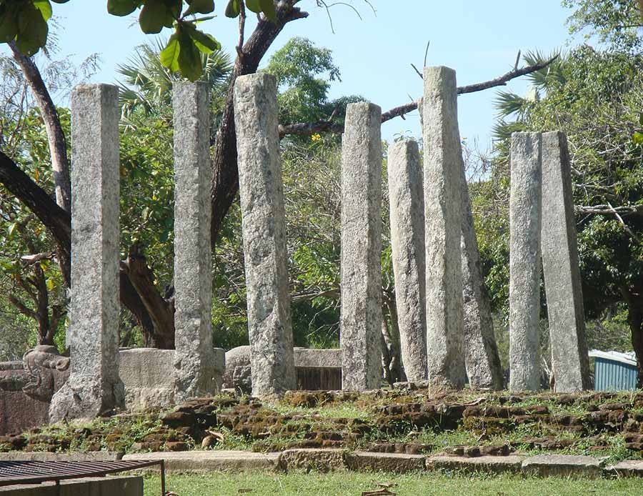 Stone pillars, some of the Ruins from Anuradhapura which is one of the Ancient Kingdoms of Sri Lanka
