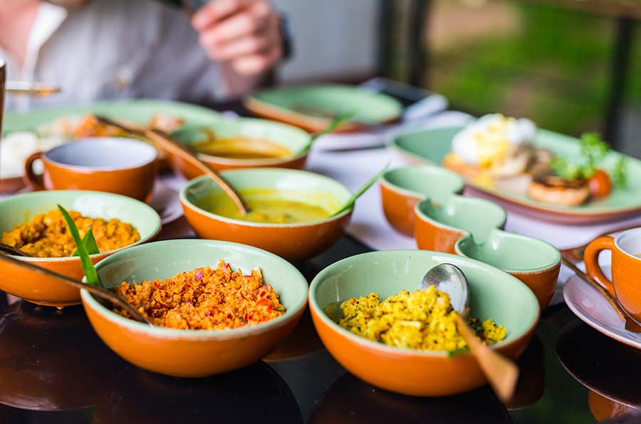 Sri Lankan Dishes of dhal and sambal, the Best of Sri Lankan Food and Cooking