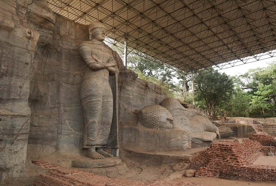 The Stone Buddha Statues at the Gal Viharaya, in Polonnaruwa