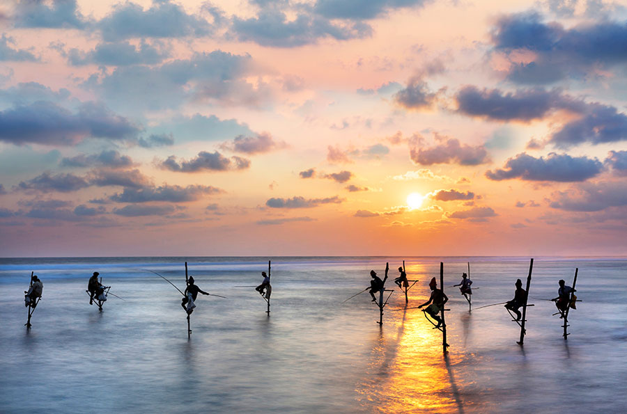 Stilt Fishermen, the Power Behind the Fishing Industry, One of the Main Industries of Sri Lanka