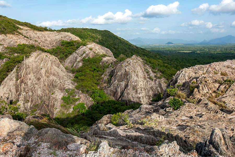 The rocky terrains of the Namal Uyana