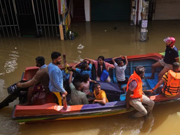 Boats used for rescue and relief operations after Cyclone Ditwah in Sri Lanka.